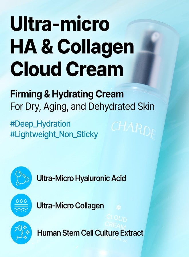 CHARDE Cloud Cream | Lightweight Gel Cream for Face & Neck Hydrating & Firming Look with Collagen & Peptides Korean Skincare Moisturizer (50ml) - Image 2